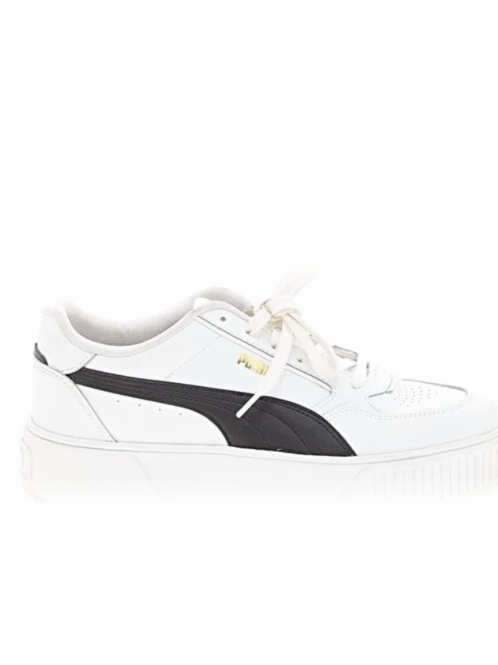 Puma White Low-Top Sneakers with Black Formstrip